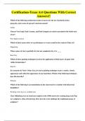 Certification-Texas Art Questions With Correct Answers&excl;&excl;