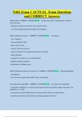 N441 Exam 1 ACTUAL  Exam Questions  and CORRECT Answers