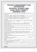 PHYSICS ASSESSMENT C165 INTEGRATED PHYSICAL SCIENCE WGU EXAM WITH CORRECT ANSWERS 2025