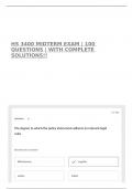 HS 3400 MIDTERM EXAM &vert; 100 QUESTIONS &vert; WITH COMPLETE SOLUTIONS&excl;&excl;