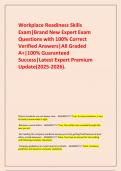  Workplace Readiness Skills Exam&vert;Brand New Expert Exam Questions with 100&percnt; Correct Verified Answers&vert;All Graded A&plus;&vert;100&percnt; Guaranteed Success&vert;Latest Expert Premium Update&lpar;2025-2026&rpar;&period;
