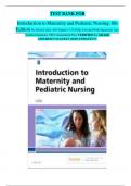 TEST BANK FOR Introduction to Maternity and Pediatric Nursing 8th Edition by Gloria Leifer ISBN&colon; 9780323550673 COMPLETE GUIDE ALL CHAPTERS COVERED 100 &percnt; WITH QUESTIONS AND CORRECT ANSWERS  VERIFIED A&plus; GRADE ASSURED&excl;&excl;&excl;&excl;&excl;LATEST UPDATE&excl;&excl;&excl;&excl;&excl;
