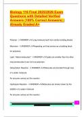 Biology 116 Final 2025&sol;2026 Exam  Questions with Detailed Verified  Answers &lpar;100&percnt; Correct Answers&rpar; &vert;  Already Graded A&plus;