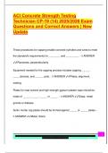 ACI Concrete Strength Testing  Technician CP-19 &lpar;14&rpar; 2025&sol;2026 Exam  Questions and Correct Answers &vert; New  Update 