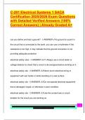 C-201 Electrical Systems 1 SACA  Certification 2025&sol;2026 Exam Questions  with Detailed Verified Answers &lpar;100&percnt;  Correct Answers&rpar; &vert; Already Graded A&plus;