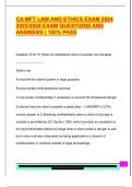 CA MFT LAW AND ETHICS EXAM 2024  2025&sol;2026 EXAM QUESTIONS AND  ANSWERS &vert; 100&percnt; PASS