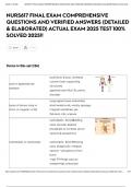 NURS617 FINAL EXAM COMPREHENSIVE QUESTIONS AND VERIFIED ANSWERS &lpar;DETAILED & ELABORATED&rpar; ACTUAL EXAM 2025 TEST 100&percnt; SOLVED 2025&excl;&excl;
