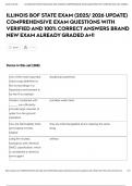 ILLINOIS BOF STATE EXAM &lpar;2025&sol; 2026 UPDATE&rpar; COMPREHENSIVE EXAM QUESTIONS WITH VERIFIED AND 100&percnt; CORRECT ANSWERS BRAND NEW EXAM ALREADY GRADED A&plus;&excl;&excl;