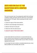 2025 HESI RN Exit V2 160 QUESTIONS WITH VERIFIED ANSWERS
