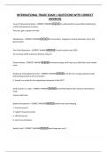 INTERNATIONAL TRADE EXAM 1 QUESTIONS WITH CORRECT ANSWERS
