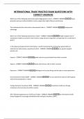 INTERNATIONAL TRADE PRACTICE EXAM QUESTIONS WITH CORRECT ANSWERS
