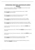 INTERNATIONAL TRADE EXAM 2 QUESTIONS WITH CORRECT ANSWERS
