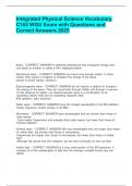 Integrated Physical Science Vocabulary C165 WGU Exam with Questions and Correct Answers 2025&period;