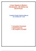 Solutions for Linear Algebra A Modern Introduction&comma; 5th Edition by Poole &lpar;All Chapters included&rpar;