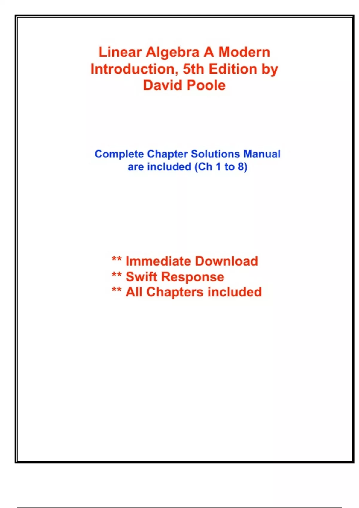 Solutions for Linear Algebra A Modern Introduction, 5th Edition by ...