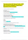 The Associate CET Study Guide&colon; 2007 AST Practice EXAM &num;2&colon; Appendix A Questions And Answers