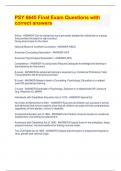 PSY 6645 Final Exam Questions with correct answers