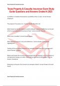 Texas Property & Casualty Insurance Exam Study Guide Questions and Answers Graded A 2025