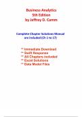 Business Analytics&comma; 5th Edition &ndash; Camm&comma; Cochran&comma; Fry & Ohlmann &ndash; Complete Solutions Manual with Step-by-Step Answers &lpar;Chapters 1&ndash;17&rpar;