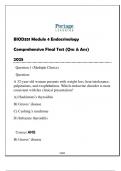 BIOD351 Mod 4 Endocrinology Comprehensive Final Test 2025 &lpar;Qns & Ans&rpar;