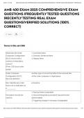 AMB 400 EXAM 2025 COMPREHENSIVE EXAM QUESTIONS &vert;FREQUENTLY TESTED QUESTIONS &vert;RECENTLY TESTING REAL EXAM QUESTIONS&vert;VERIFIED SOLUTIONS &lpar;100&percnt; CORRECT&rpar;