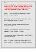 TPC 109&period;1 INDUSTRIAL SAFETY AND HEALTH FINAL  NEWEST ACTUAL EXAM COMPLETE 100 QUESTIONS  AND CORRECT ANSWERS &lpar;VERIFIED ANSWERS&rpar;  &vert;ALREADY GRADED A&plus;&vert;&vert;LATEST VERSION&excl;&excl;&excl; 