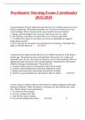 Psychiatric Nursing Exam 2 &lpar;testbank&rpar; 2025&sol;2026