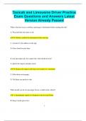 Taxicab and Limousine Driver Practice Exam Questions and Answers Latest Version Already Passed
