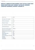MEDICAL ABBREVIATIONS NEWEST 2025 ACTUAL EXAM TEST  BANK QUESTIONS AND CORRECT DETAILED ANSWERS  &lpar;VERIFIED ANSWERS&rpar; &vert;ALREADY GRADED A&plus; 