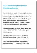 ACG Commissioning Exam Practice Questions and answers