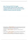 Epic Training COG170 Cogito  Fundamentals Study Guide Test Latest  Update 2025 With Correct Questions And  Verified Answers Assured Success Epic Training COG170 Cogito  Fundamentals Study Guide Test Latest  Update 2025 With Correct Questions And  Verified
