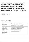 CWMS TEST &lpar;CONSTRUCTION EDITION&rpar; CONSTRUCTION QUESTIONS FOR CWMS TEST &lpar;ANSWERED&rpar; CORRECTLY 2025&excl;&excl;