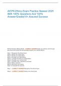 AICPA Ethics Exam Practice Newest 2025  With 100&percnt; Questions And 100&percnt;  Answer&sol;Graded A&plus; Assured Success 