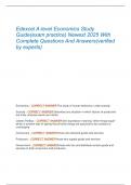 Edexcel A-level Economics Study  Guide&lpar;exam practice&rpar; Newest 2025 With  Complete Questions And Answers&lpar;verified  by experts&rpar; 