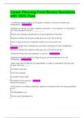 Career Planning Final Review Questions with 100&percnt; Pass