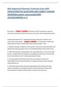 Ohio Registered Pharmacy Technician Exam 2025 UPDATE&sol;PRACTICE QUESTIONS AND CORRECT VERIFIED ANSWERS&lpar;complete solutions&rpar;ASSURED SUCCESS&sol;GRADED A&plus;&excl;&excl;&excl;