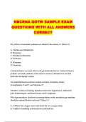 NBCRNA QOTW SAMPLE EXAM QUESTIONS WITH ALL ANSWERS CORRECT