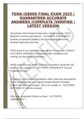 FEMA IS800D FINAL EXAM 2025 &vert;GUARANTEED ACCURATE ANSWERS &vert;COMPLETE &vert;VERIFIED &vert;LATEST VERSION