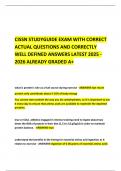 CISSN STUDYGUIDE EXAM WITH CORRECT ACTUAL QUESTIONS AND CORRECTLY WELL DEFINED ANSWERS LATEST 2025 - 2026 ALREADY GRADED A&plus; 