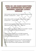 FEMA ISC 200 EXAM QUESTIONS 2025 &vert;GUARANTEED ACCURATE ANSWERS &vert;VERIFIED &vert;LATEST VERSION