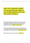 HBSE II TEST 2 EXAM WITH CORRECT ACTUAL QUESTIONS AND CORRECTLY WELL DEFINED ANSWERS LATEST 2025 - 2026 ALREADY GRADED A&plus; 