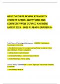 HBSE THEORIES REVIEW EXAM WITH CORRECT ACTUAL QUESTIONS AND CORRECTLY WELL DEFINED ANSWERS LATEST 2025 - 2026 ALREADY GRADED A&plus;