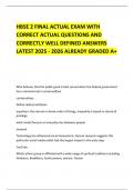  HBSE 2 FINAL ACTUAL EXAM WITH CORRECT ACTUAL QUESTIONS AND CORRECTLY WELL DEFINED ANSWERS LATEST 2025 - 2026 ALREADY GRADED A&plus;