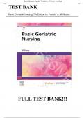 Test Bank for Basic Geriatric Nursing 7th Edition By Patricia A&period; Williams ISBN&semi;9780323554558&comma;All Chapter 1-20 Covered Complete Guide A&plus;&period;