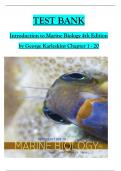 TEST BANK Introduction to Marine Biology 4th Edition by George Karleskint Chapter 1 - 20