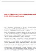 NUR 122- Peds Test 2-Gastrointestinal & Genitourinary Study Guide With Correct Answers