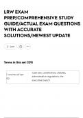 LRW EXAM PREP&sol;COMPREHENSIVE STUDY GUIDE&sol;ACTUAL EXAM QUESTIONS WITH ACCURATE SOLUTIONS&sol;NEWEST UPDATE
