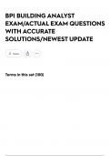 BPI BUILDING ANALYST EXAM&sol;ACTUAL EXAM QUESTIONS WITH ACCURATE SOLUTIONS&sol;NEWEST UPDATE