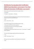Multifamily Housing Specialist Certification &lpar;MHS&rpar; Exam&sol;Questions and answers from Nan McKay & Associates Certification coursework