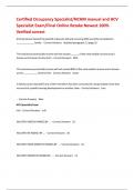 Certified Occupancy Specialist&sol;NCHM manual and HCV Specialist Exam&sol;Final Online Retake Newest 100&percnt; Verified correct 